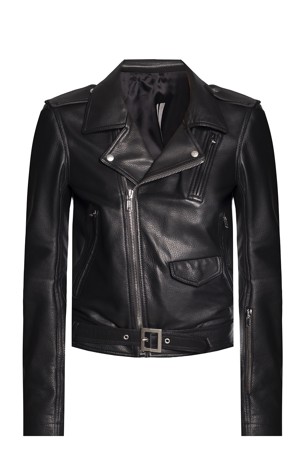 Rick Owens Leather biker Quilted jacket